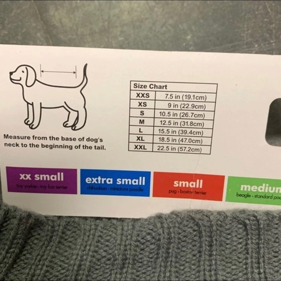 New Large Plaid Mustache Dog Sweater - Picture 4 of 4